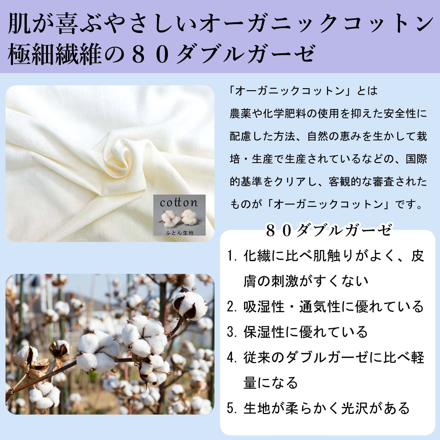 鞆のふとん家 真綿布団 オーガニックコットン 手引き真綿 日本製 画像4