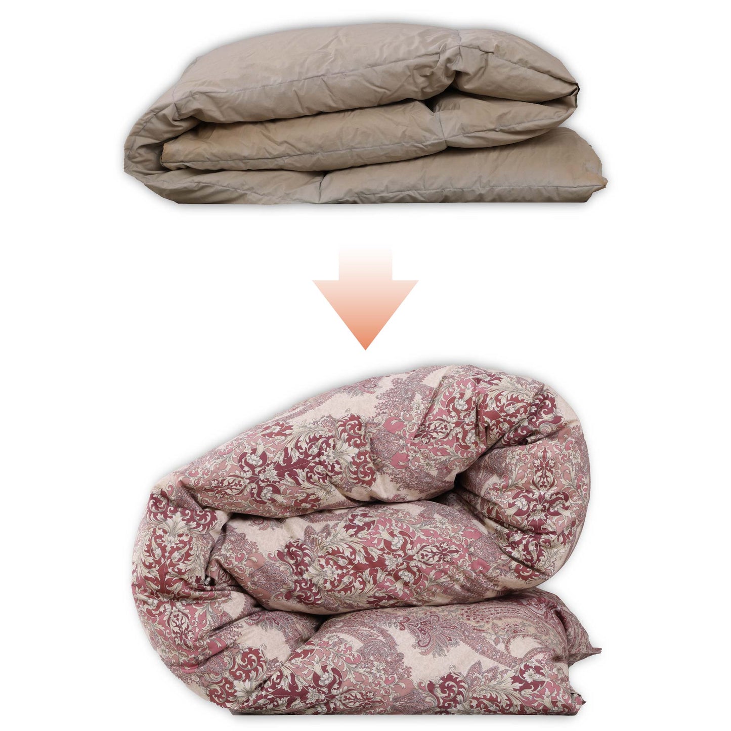 羽毛布団 打ち直し キング→シングル サイズ変更 可 他社製品も承ります。