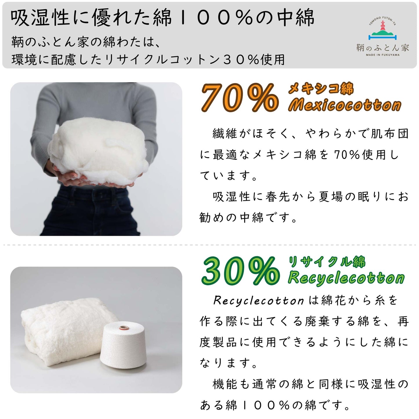 鞆のふとん家 綿ローン 綿100% 肌布団 サラサラ 夏肌布団 画像5