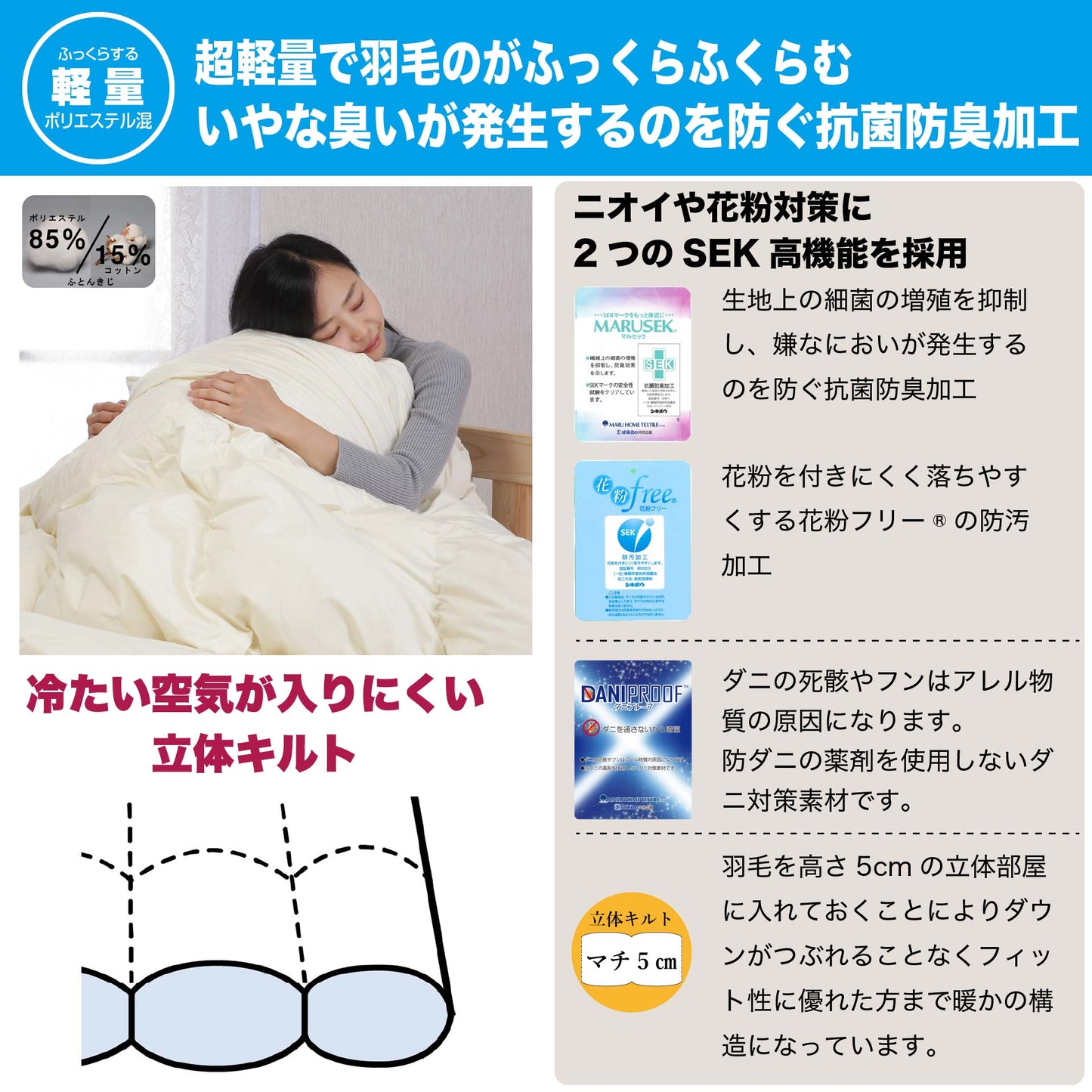 鞆のふとん家 河田フェザーダウン 増量 羽毛掛布団4