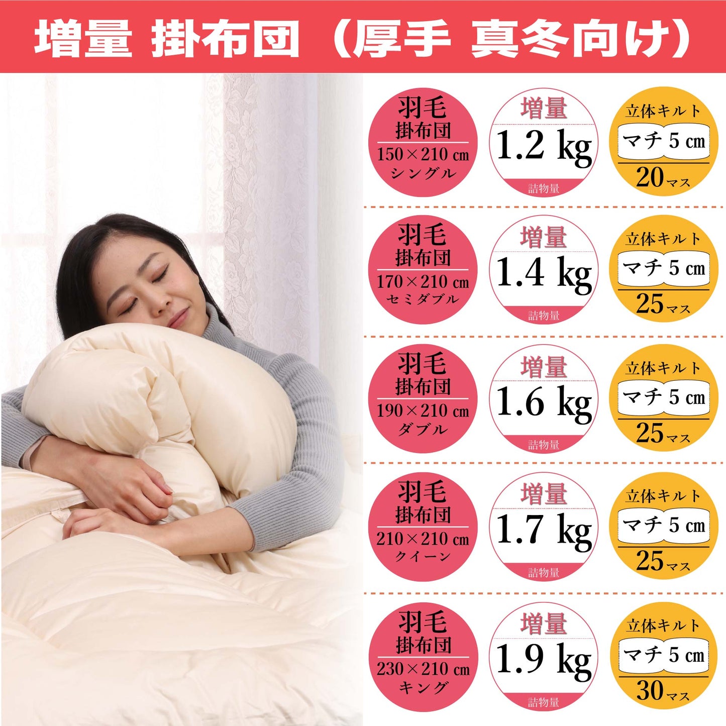 鞆のふとん家 河田フェザーダウン 増量 羽毛掛布団12