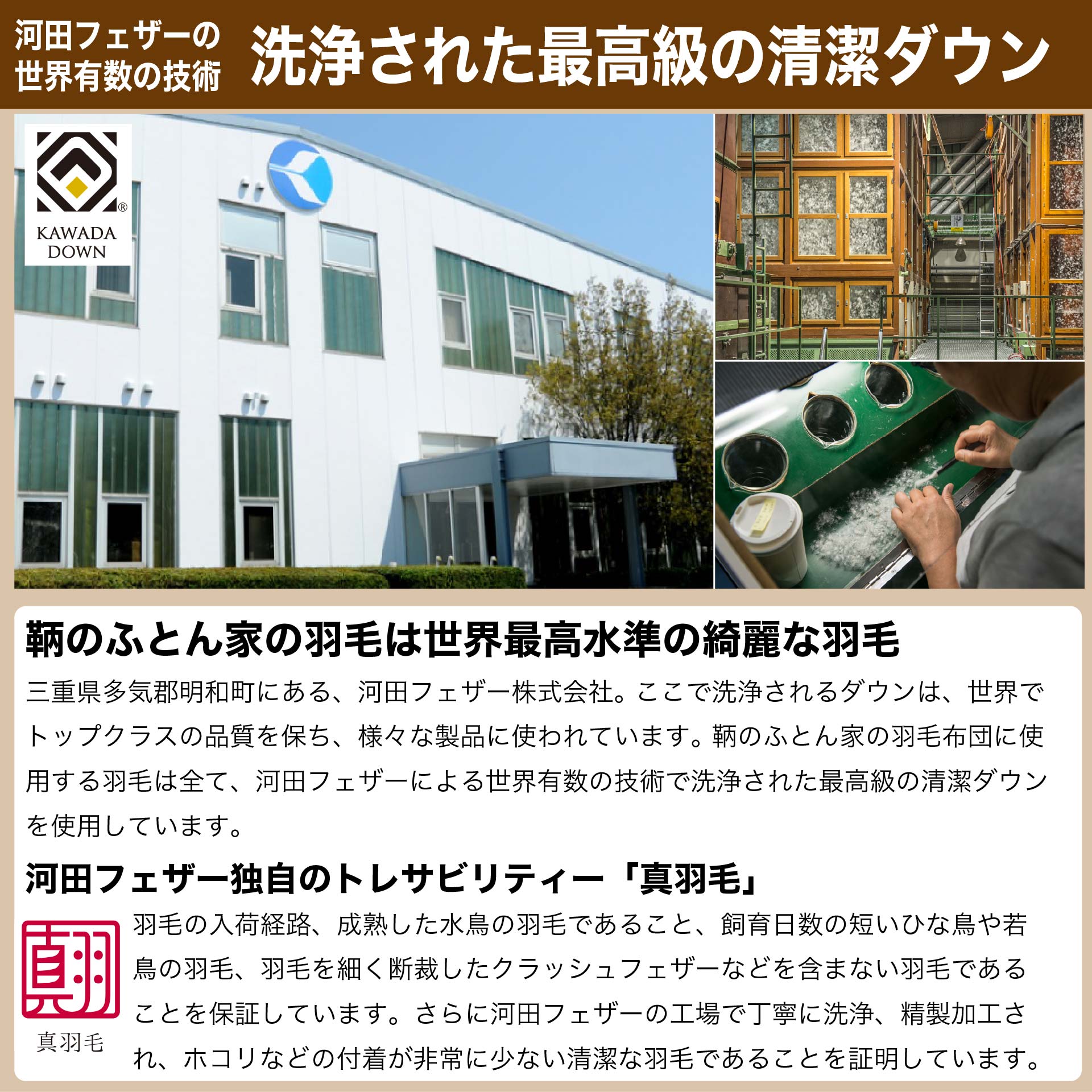 鞆のふとん家 河田フェザーダウン 増量 羽毛掛布団6