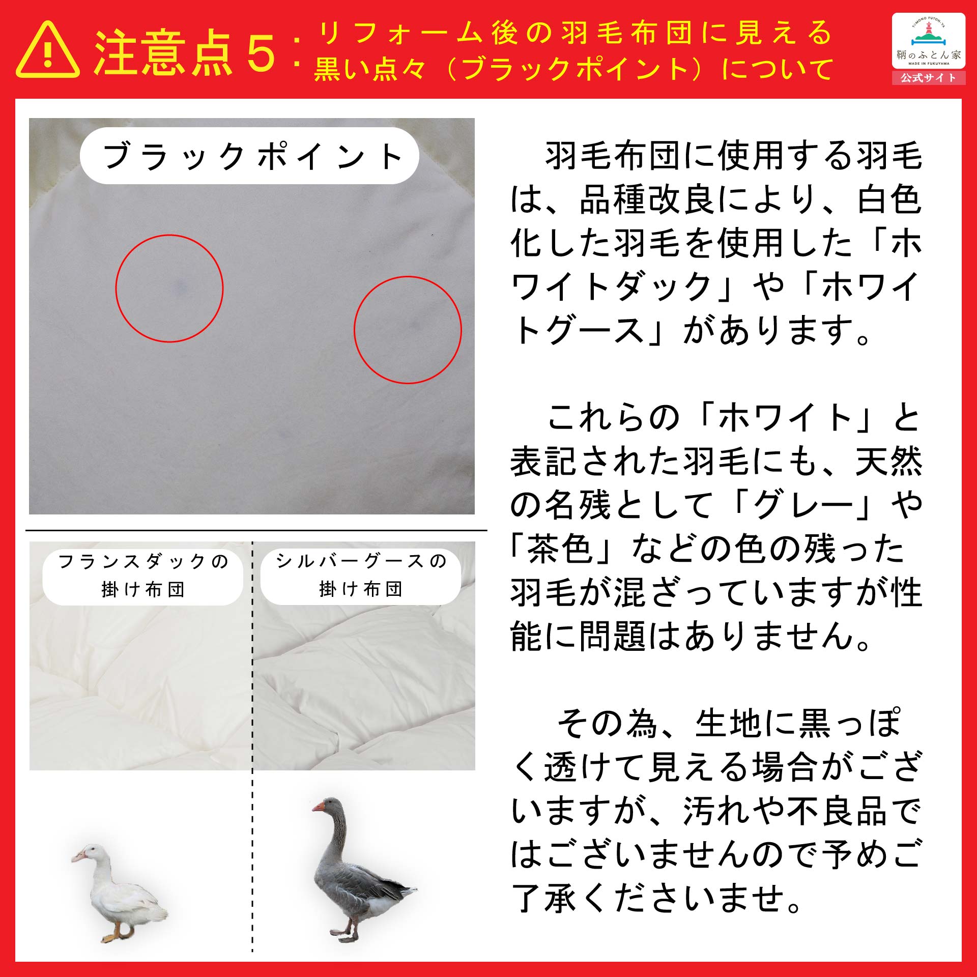 鞆のふとん家 羽毛布団 打ち直し リフォーム サイズ変更 キングサイズからシングルサイズ 足し羽毛 プレミアムダウンウォッシュ 画像17